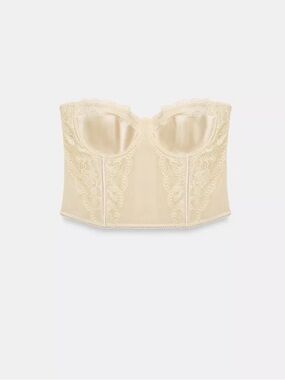 Zara Cream Lace Corset Top